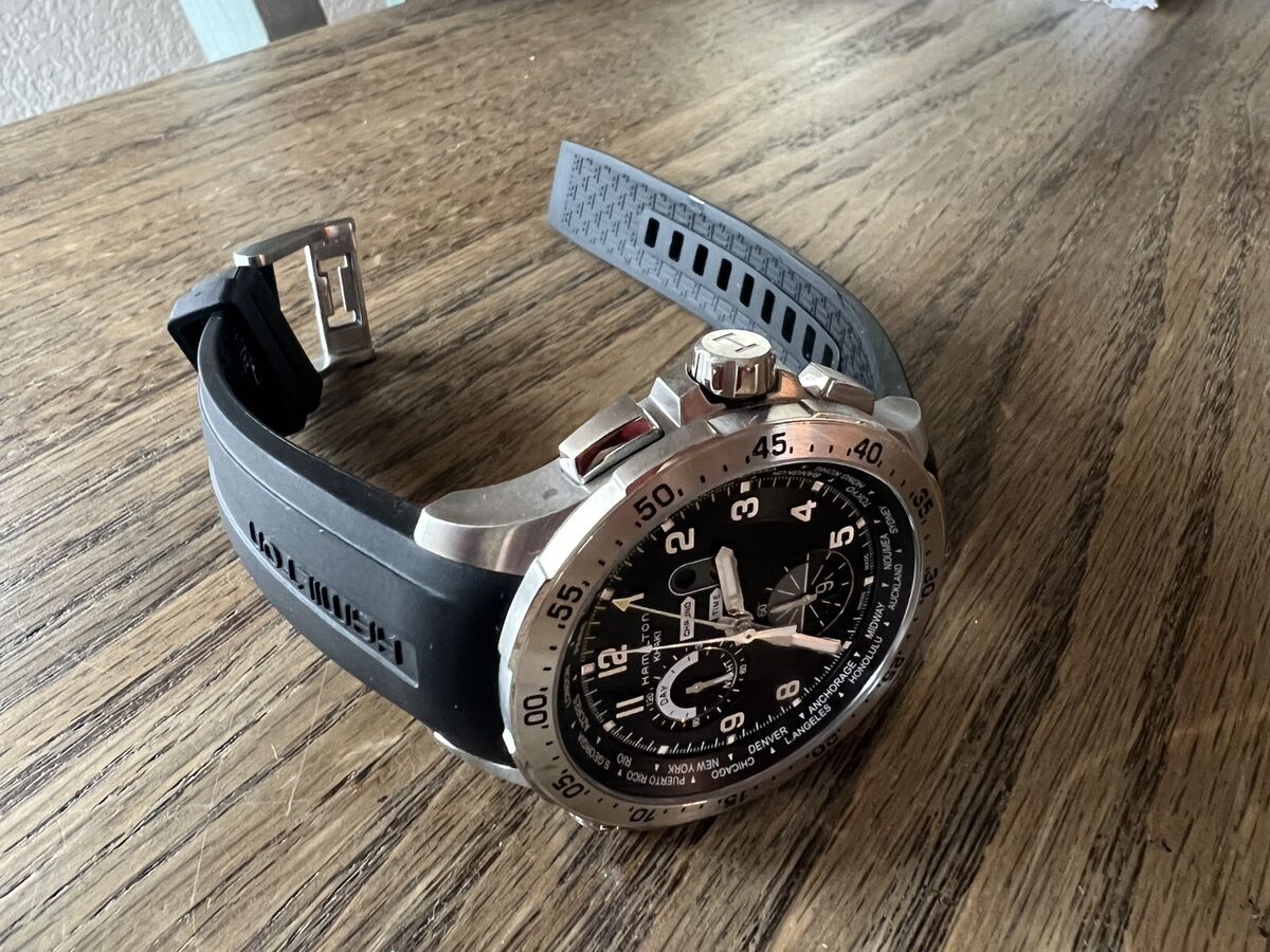 Hamilton Khaki Aviation Worldtimer Chrono 45mm Quartz Men's Hamilton Khaki Aviation Worldtimer Chrono 45mm Quartz Men's