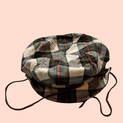 Y2K Hollister fisherman/ newspaper cap plaid pattern
