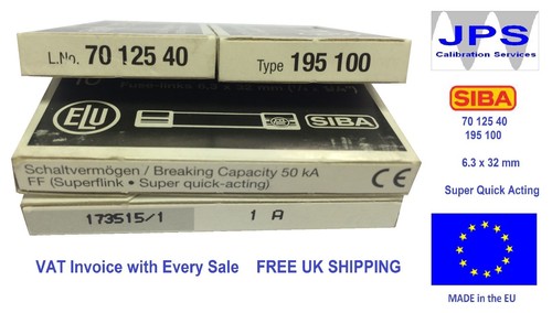 SIBA 70 125 40 Fuse 6.3x32mm Super Fast Acting -Pick Your Rating- type FF Pk5/10 - Picture 24 of 52