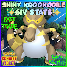   6IV SHINY KROOKODILE   POKEMON SCARLET  VIOLET EV BATTLE READY EV'D   FAST