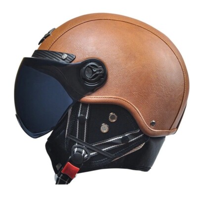 AD Retro Motorcycle Helmets with Harley Visor Leather Helmet for Man Electric Mo | eBay AD Retro Motorcycle Helmets with Harley Visor Leather Helmet for Man Electric Mo | eBay
