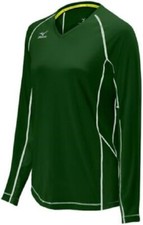 MIZUNO Women's Elite 9 NewPort Long Sleeve Jersey Volleyball Forest Green XL