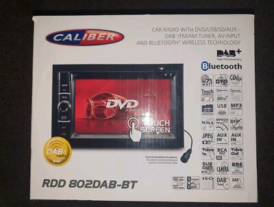 Caliber RDD802DAB-BT 6.2'' Touch 2-DIN Car Stereo, DAB+ FM, Bluetooth, USB/SD/AUX