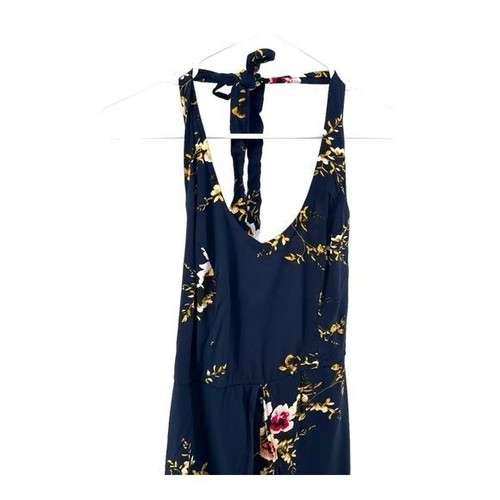 KorMei | M Medium Navy Floral Hi Low Romper - Picture 8 of 16