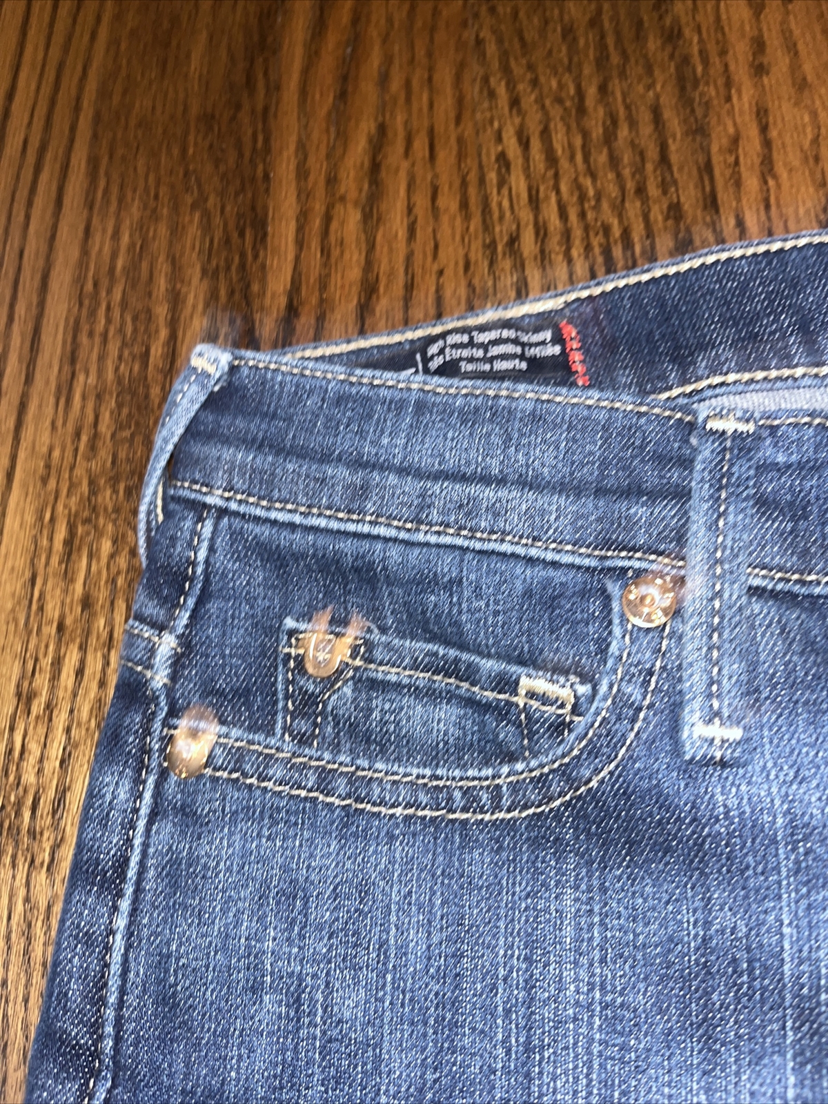 True Religion Collette High Rise Tapered Skinny Denim Jeans Womens 25 X 26 - View 5
