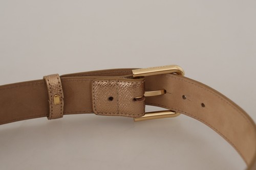 DOLCE & GABBANA Belt Rose Gold Leather Metallic Tone Metal Buckle s. 70cm / 28in - Picture 8 of 8