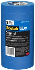 Painters Tape 0.94 in. x 60 yds. Scotch Blue Original Multi Surface 9 Pack New