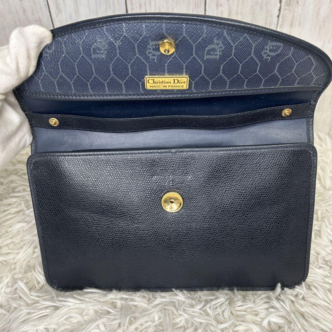 バッグ CHRISTIAN DIOR VINTAGE CLUTCH BAG USED VINTAGE DIOR Blue Oblique Jacquard Zip Pouch | eBay