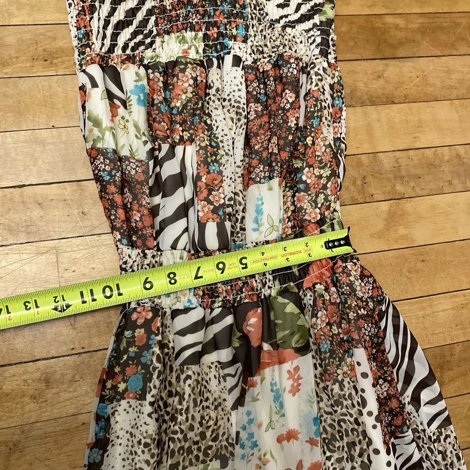 Vestido Grass Collection Para Mujer Talla Mediana Hombro Descubierto Maxi Ajuste N Acampanado Floral Foto 3 de 4