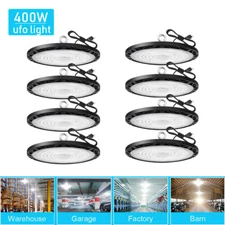 8 Pack 400W UFO Led High Bay Light Commercial Industrial Warehouse Factory Light