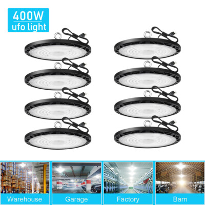 8 Pack 400W UFO Led High Bay Light Commercial Industrial Warehouse Factory Light