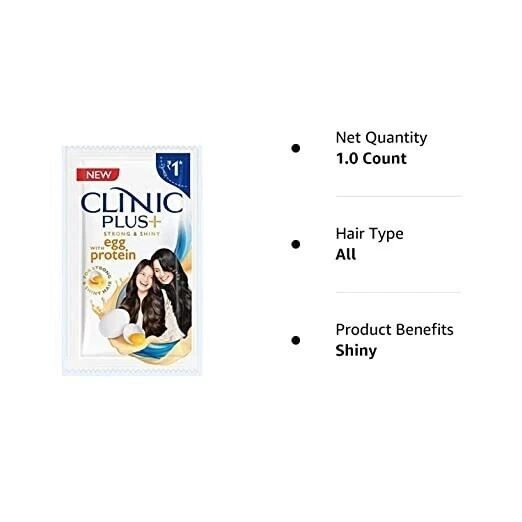 Clinic Plus Strong and Shiny Shampoo With Egg Protein Pack of 960 pcs  6ml each Foto 2 de 4