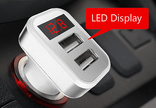 12V DC Bakeey FN05 2.1A Dual USB Ports Smart Current LED Display Car Charger - Picture 8 of 8