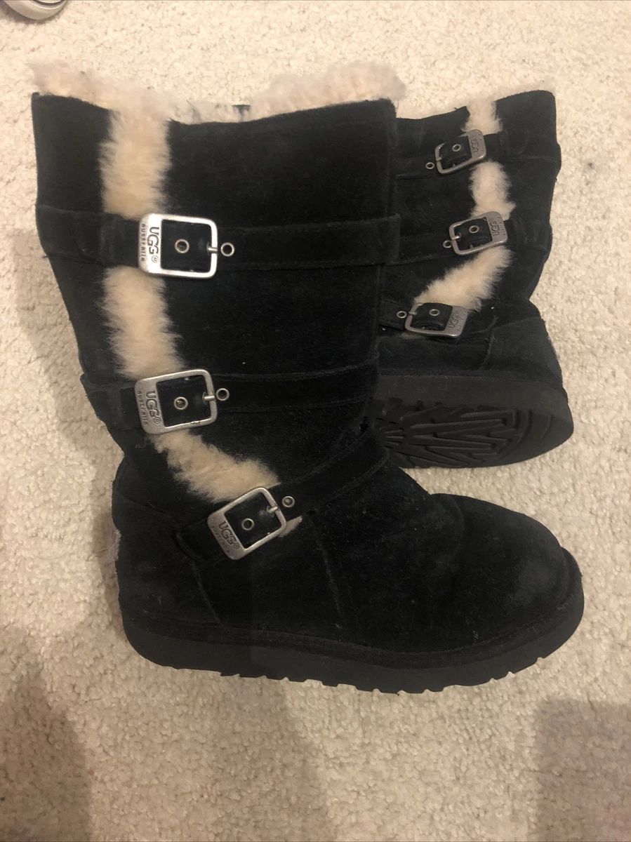 UGG Authentic K Maddi Black Insulated Girls size 2 boots