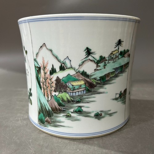 M Beautiful Chinese Qing dynasty famille rose wucai porcelain Brush Pot - Picture 3 of 9