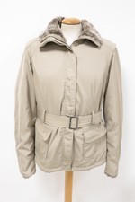 John Rocha Belted Coat Fur Lined Jacket Beige/brown Uk 14 Vgc See Pics