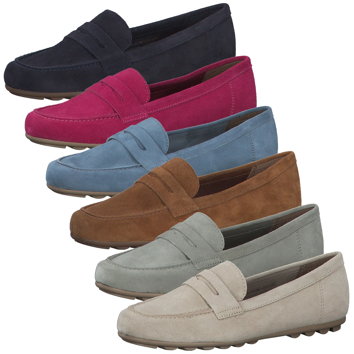 Tamaris Damen Slipper Leder Mokassin Penny Loafer sportlich 1  