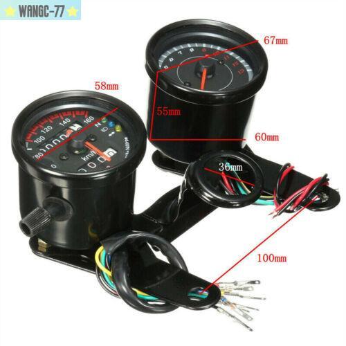 Motorcycle LED Light Odometer & Tachometer Speedometer Gauge RPM Universal - Picture 3 of 6