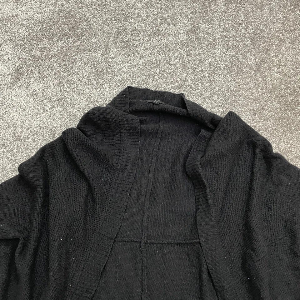 Suéter Kimono Abierto Aqua By Bloomingdale's Mujer Mediano Negro Cárdigan Lana Tejido Foto 3 de 4