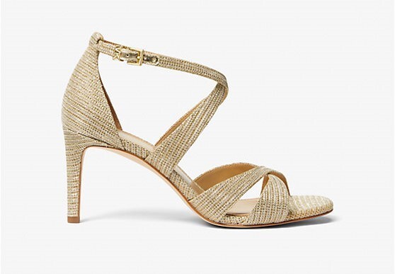 【Michael Kors】Kinsley Glitter Chain-Mesh Sandal HTF Michael Kors Kinsley Glitter Chain-Mesh Sandal Gold 9.5M