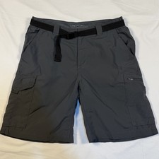 Columbia Men's 32W 10l Silver Ridge Cargo Shorts Grey Nylon AM4084 Boating Hike