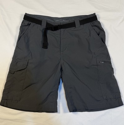 Columbia Men's 32W 10l Silver Ridge Cargo Shorts Grey Nylon AM4084 Boating Hike