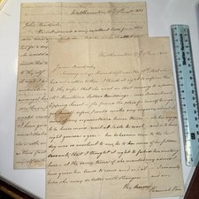 2 No Hannah Pim Letters 1805 Walthamstow to James Brackpole re Insolent Servant
