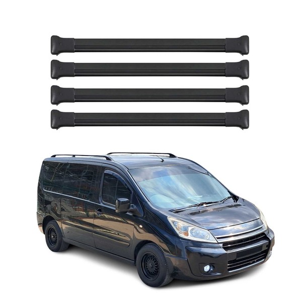 DachträGer GepäCkträGer FüR Citroen Jumpy 2007-2016 RelingträGer Alu Schwarz 4X-image