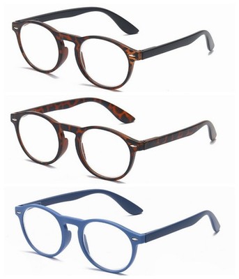 Bifocal Retro Round Business Rivet Blue Leopard Bifocal Readig Glass +1.0~+3.0