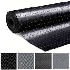 Garage Floor Mat Vinyl Flooring Roll Trailer Floor Covering Flooring Raised Mat.