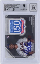Pete Alonso Mets Signed 2019 Topps Update 150th Anniversary BAS 9/10 Rookie Card