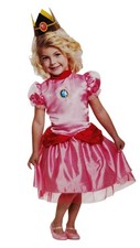 Disguise Super Mario Princess Peach Toddler Costume 2T Dress and Crown Headband