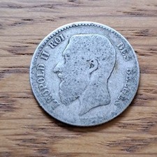 Pièce de Belgique - 1 franc 1867 - Léopold II Roi des Belges - Argent 835/1000