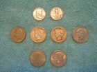 Lot Of (8) Older U.S. Coins With Lots Of Silver Inc. (2) Peace Dollars!!!