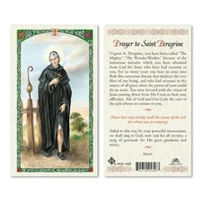 Saint Peregrine laminated prayer card
