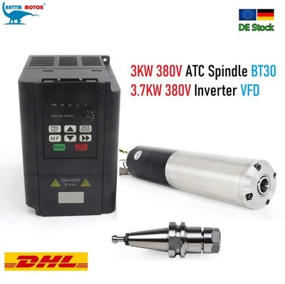 【DE】3,0KW 380V ATC Spindel Automatisc Tool Change Water Cooled Spindle BT30+VFD