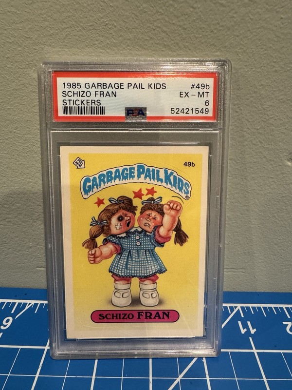 1985 Topps Garbage Pail Kids Schizo Fran #49b Stickers Glossy PSA 6 EX-MT GPK