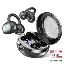 Open Ear Headphones, Bluetooth 5.4 Clip On Headphones, 40H Playtime BLACK