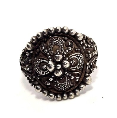 Large detailed Bali Balinese tribal sterling silver vintage rings size 9