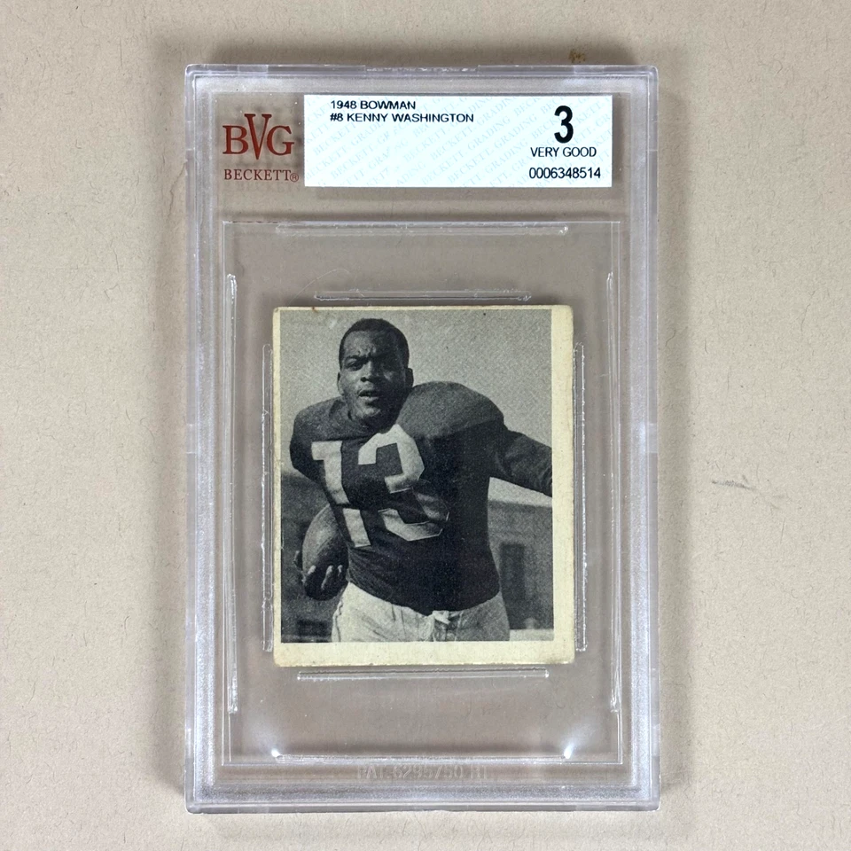 Kenny Washington 1948 Bowman #8 Los Angeles Rams ROOKIE BVG 3 **1st Black In NFL - Image 2 of 3