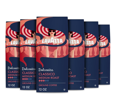 Lavazza Dolcevita Classico Ground Coffee   6×12oz Medium Roast, Arabica & Robust