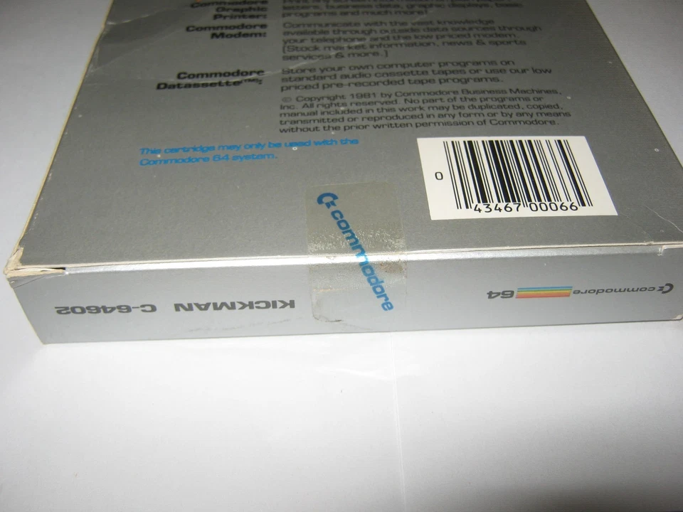 Bally Midway Kickman (Commodore 64, 1982) Arcade Classic Pacman New Unopened C64 - Image 4 of 4