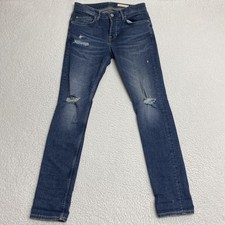 AllSaints Jeans Womens 30 Blue Cigarette Damaged Skinny Distressed Ripped Denim