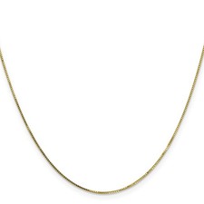 10K Yellow Gold Box Chain Necklace, 0.7 mm