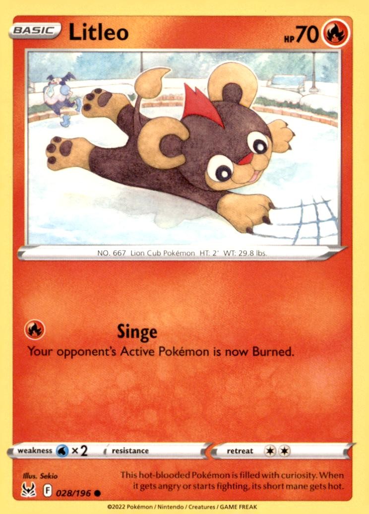 Litleo 028/196 Common Lost Origin Pokemon Near Mint