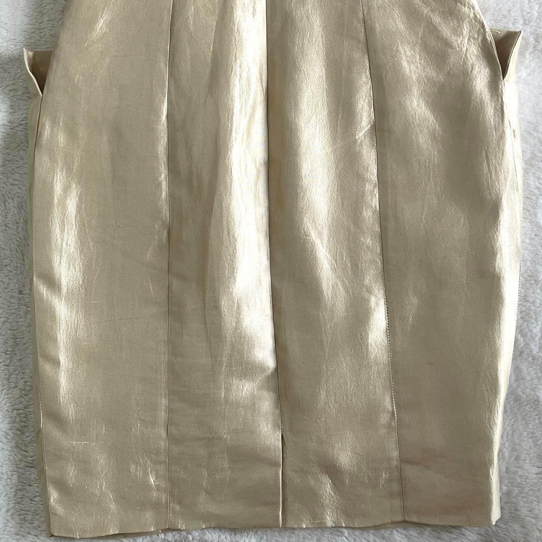 Christian Dior BOUTIQUE Galliano 2007 Silk Dress Sz F36 US6 Gold Made in France thumbnail 9