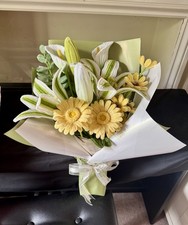 Handmade Green And White Lily Bouquet From Pipe Cleaners