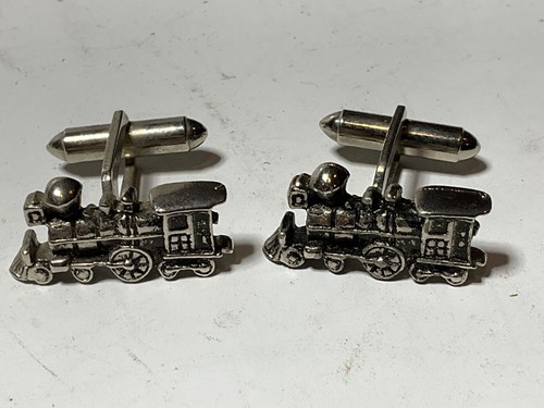Steam Locomotive Train Pewter Cufflinks