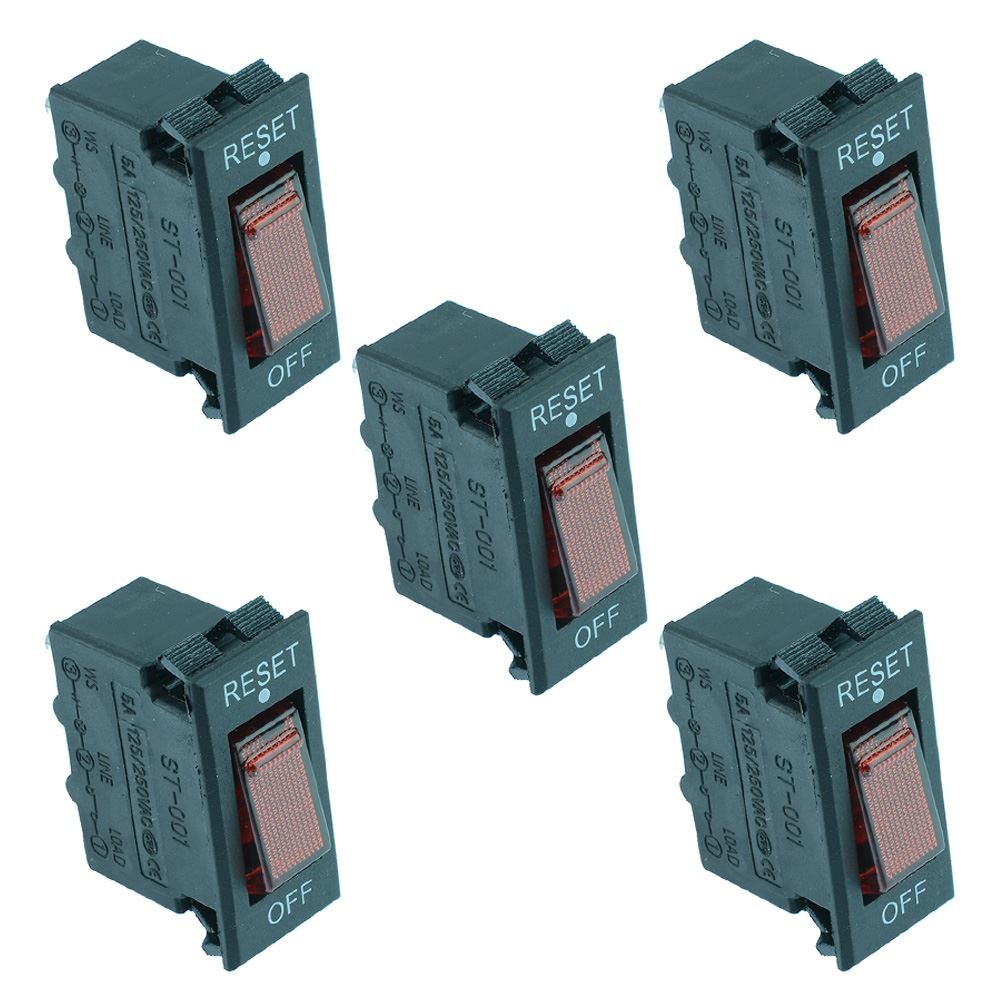 5 x 10A Rocker Switch Circuit Breaker