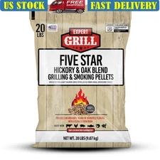 Hickory Oak Hardwood Pellets 20lb Five Star Blend Grilling Smoking BBQ Flavor US